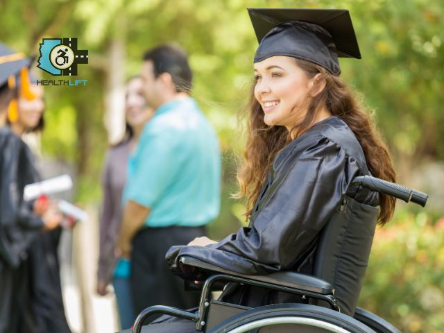 cheerful-college-graduate-handicap-ceremony Cheerful College Graduate Smiling After Ceremony