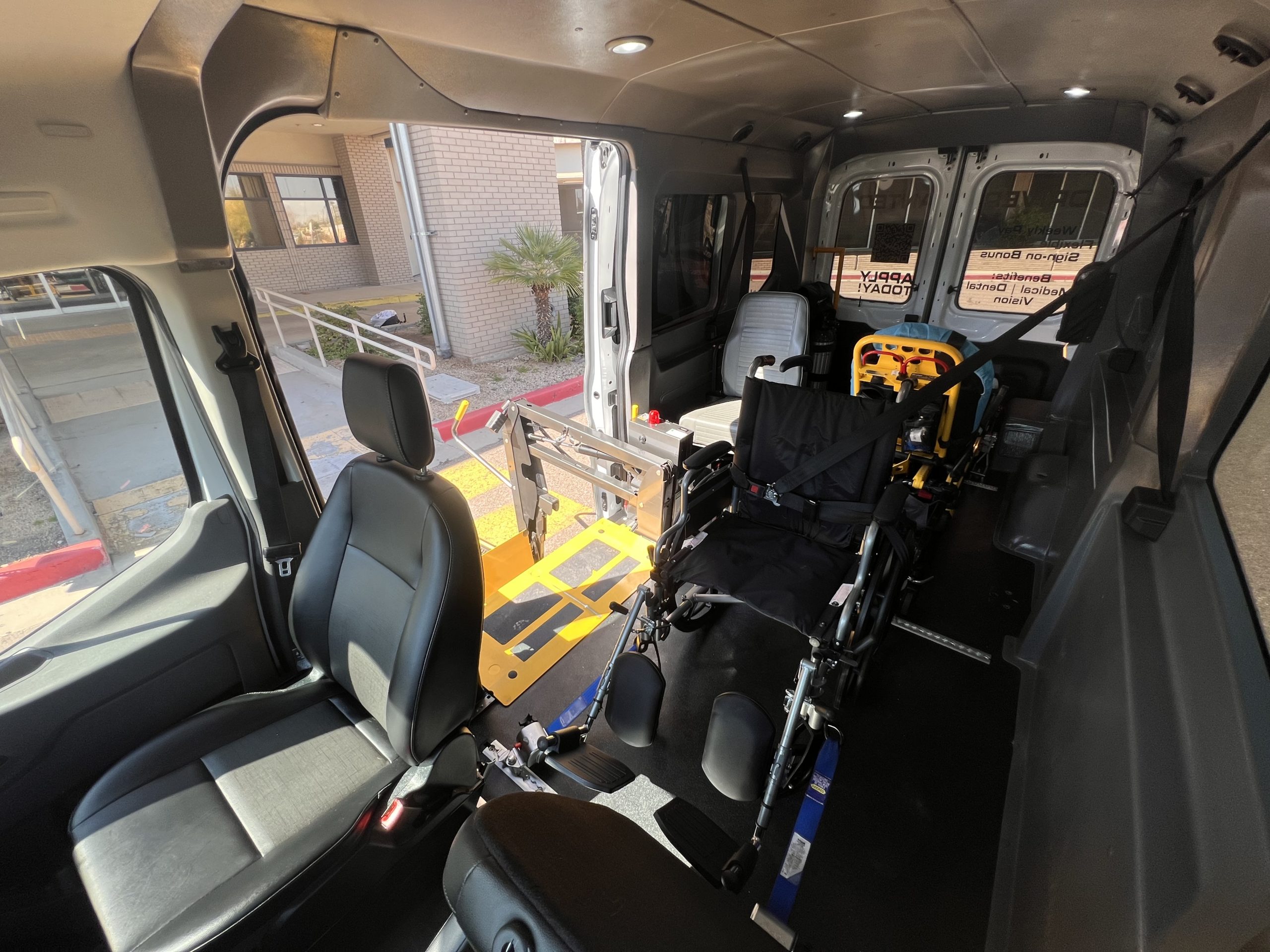 Wheelchair Accessible NEMT Van Interior With Lift System