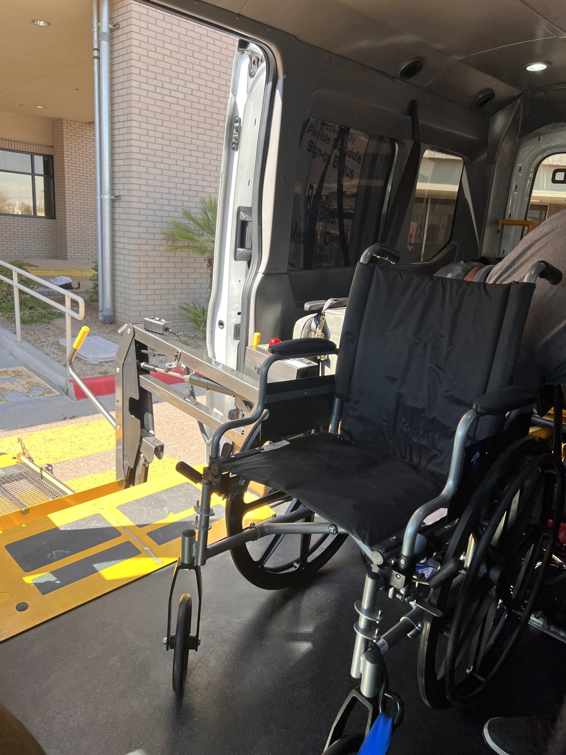 healthlift-van-wheelchair-lift-deployed HealthLift COPD Transportation With Wheelchair Lift Deployed